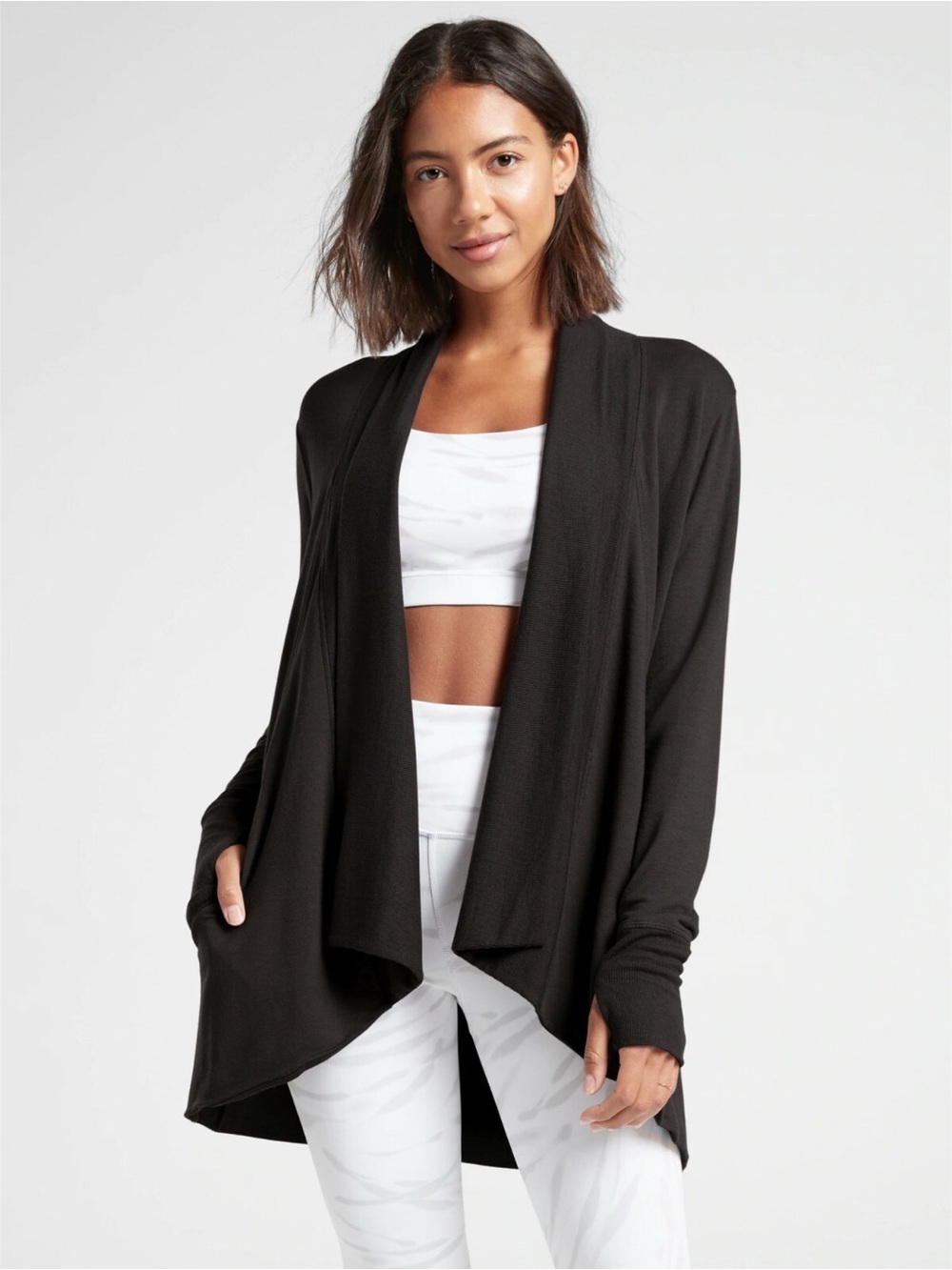 Athleta Black Pranayama Restore Wrap Cardigan Small